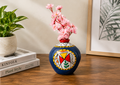 Blue Tribal Terracota vase