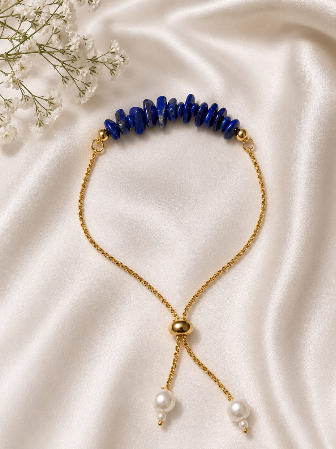 NATURAL LAPIS LAZULI ADJUSTABLE BRACELET