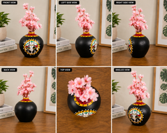Black Bird design Terracota vase