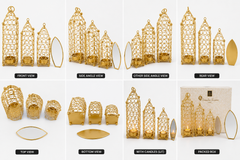 Golden Hanging Tealight Set of 3 Diyas