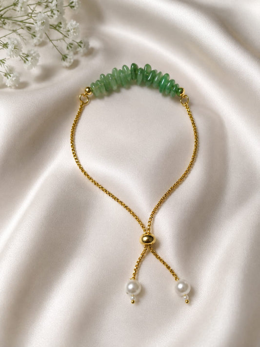 NATURAL GREEN AVENTURINE ADJUSTABLE BRACELET