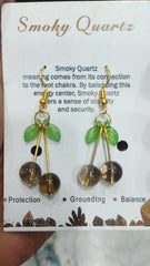 SMOKY QUARTZ CHERRY EARRING