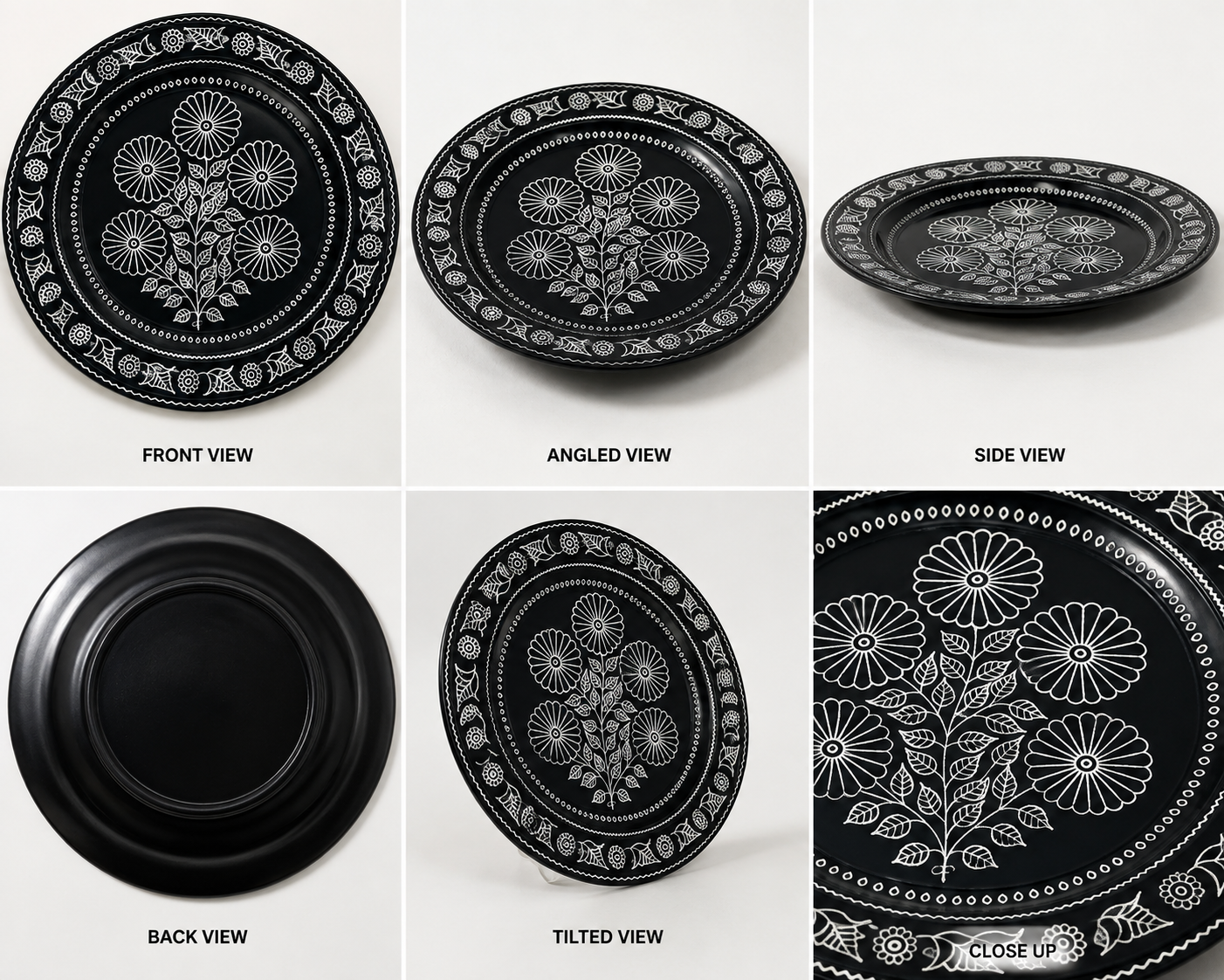 Eco-friendly Handmade Black Pottery of Nizamabad-Round Shaped Wall Hanging