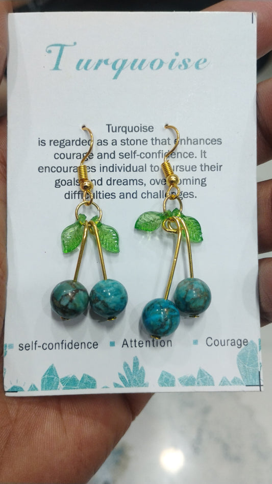 NATURAL TURQUOISE CHERRY EARRING