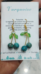 NATURAL TURQUOISE CHERRY EARRING