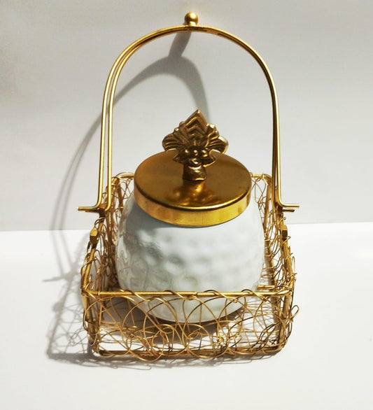 Beautiful Basket With 1 Jar (Iron Made)