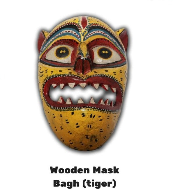 Hand Crafted Wooden Bagh Kushmandi Mask
