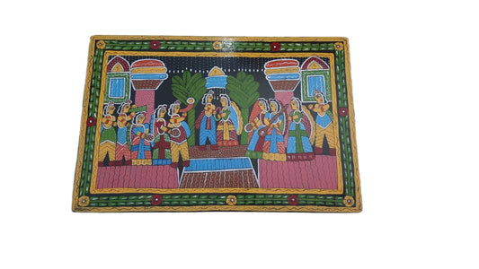 Beautiful Tikuli Art Shubh Vivah Motif Wall Hanging