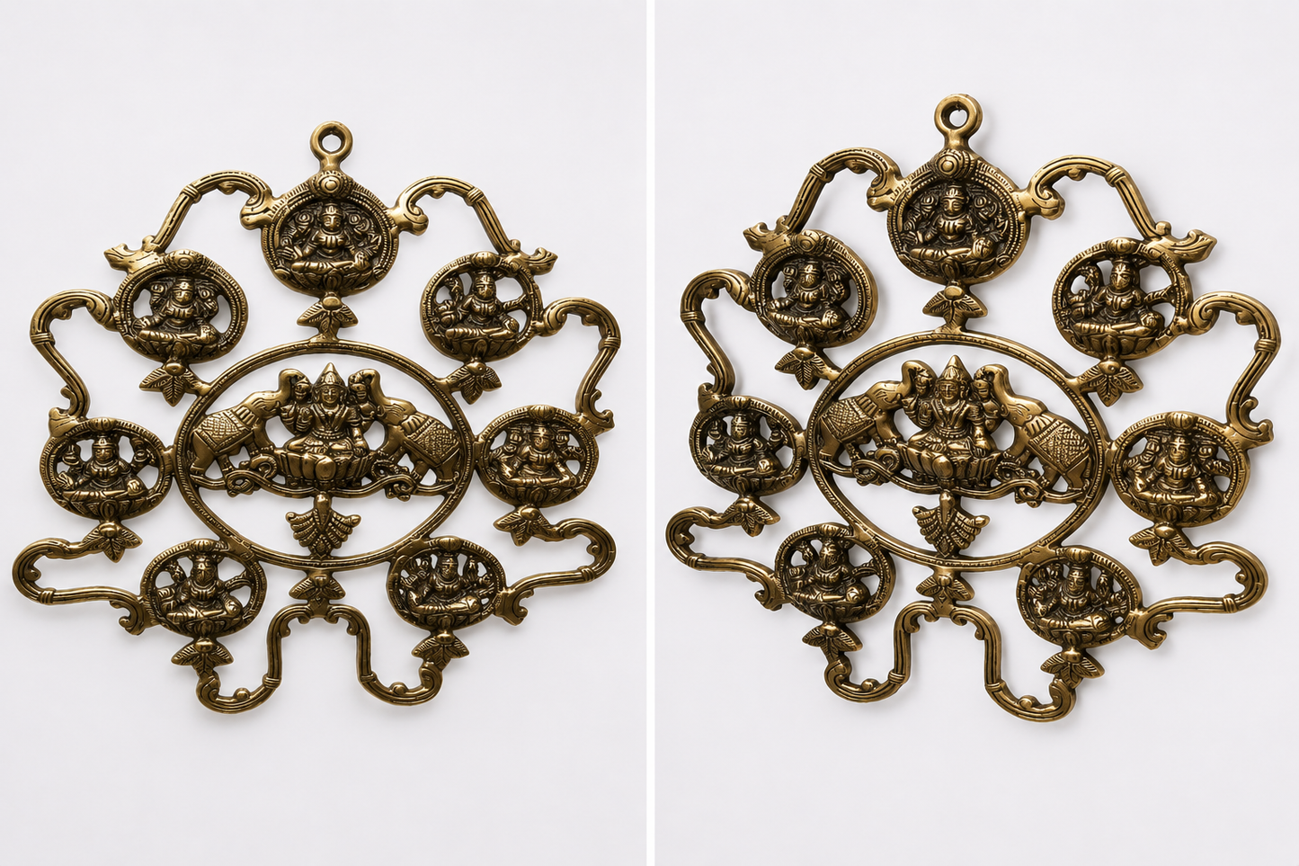 Brass Finish Astalaxmi Wall Hanging Matte