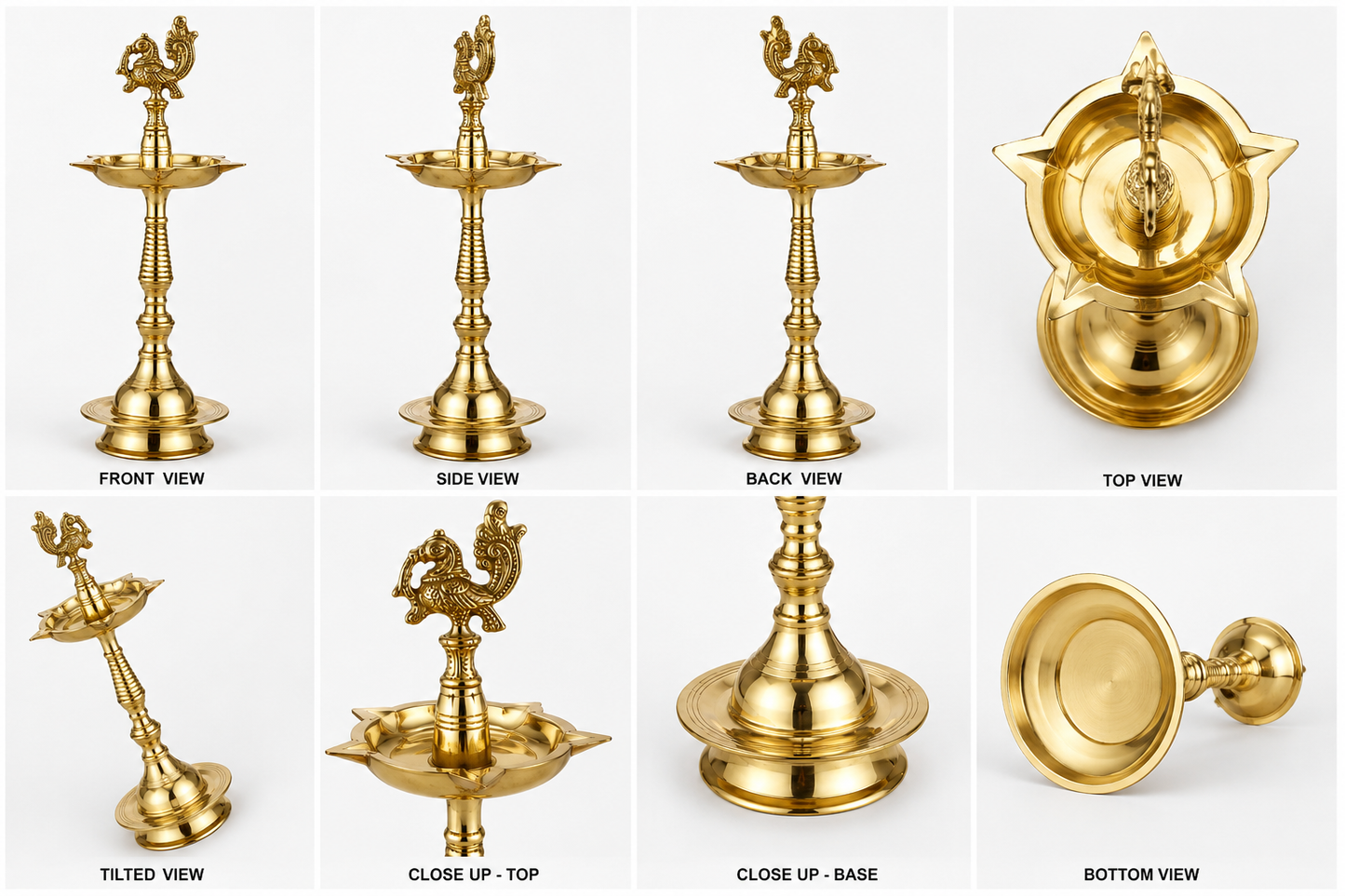 Brass Finish Kerala Deepam Set