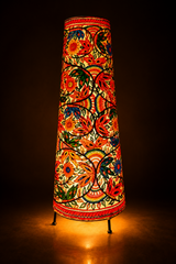 Leather Puppetry Handpanited Flower Floor Lampshade