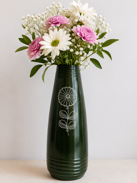 Handmade Eco-friendly Beautiful Black Pottery of Nizamabad Flower Vase