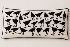 A Flock Of Birds Pipli Appliquie Cushion Cover