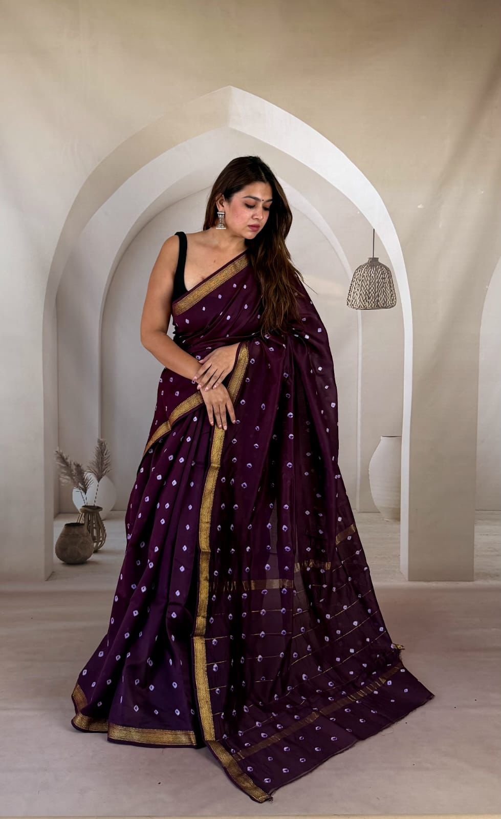 New Exclusive Traditional Hand Block Printed Maheswari Silk Saree With Blouse Piece