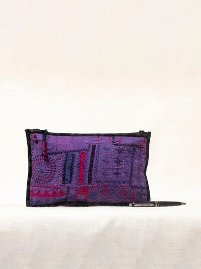 Black cotton pouch bag