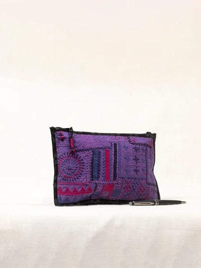 Black cotton pouch bag