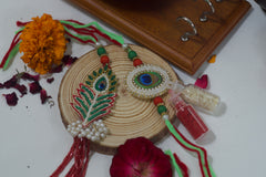 Coconut Shell Serveware Set with keyholder-Bhaiya-Bhabhi Rakhi Gift Hamper Combo 7