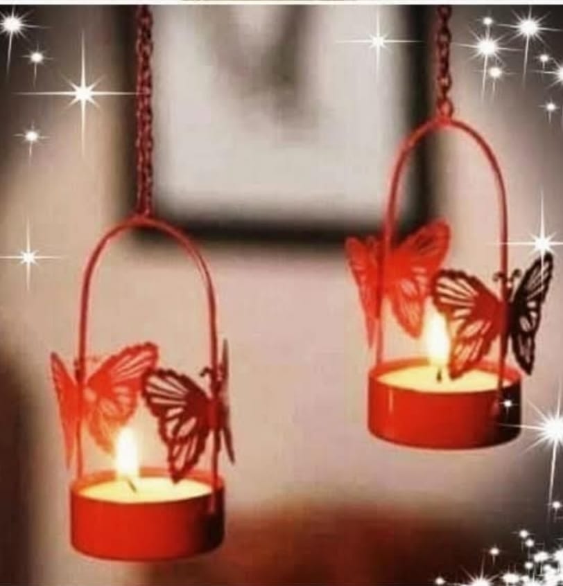Hanging Beautiful Butterfly Tealight Candle Holder with Chain
