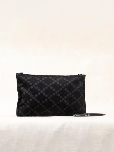 Black cotton pouch bag