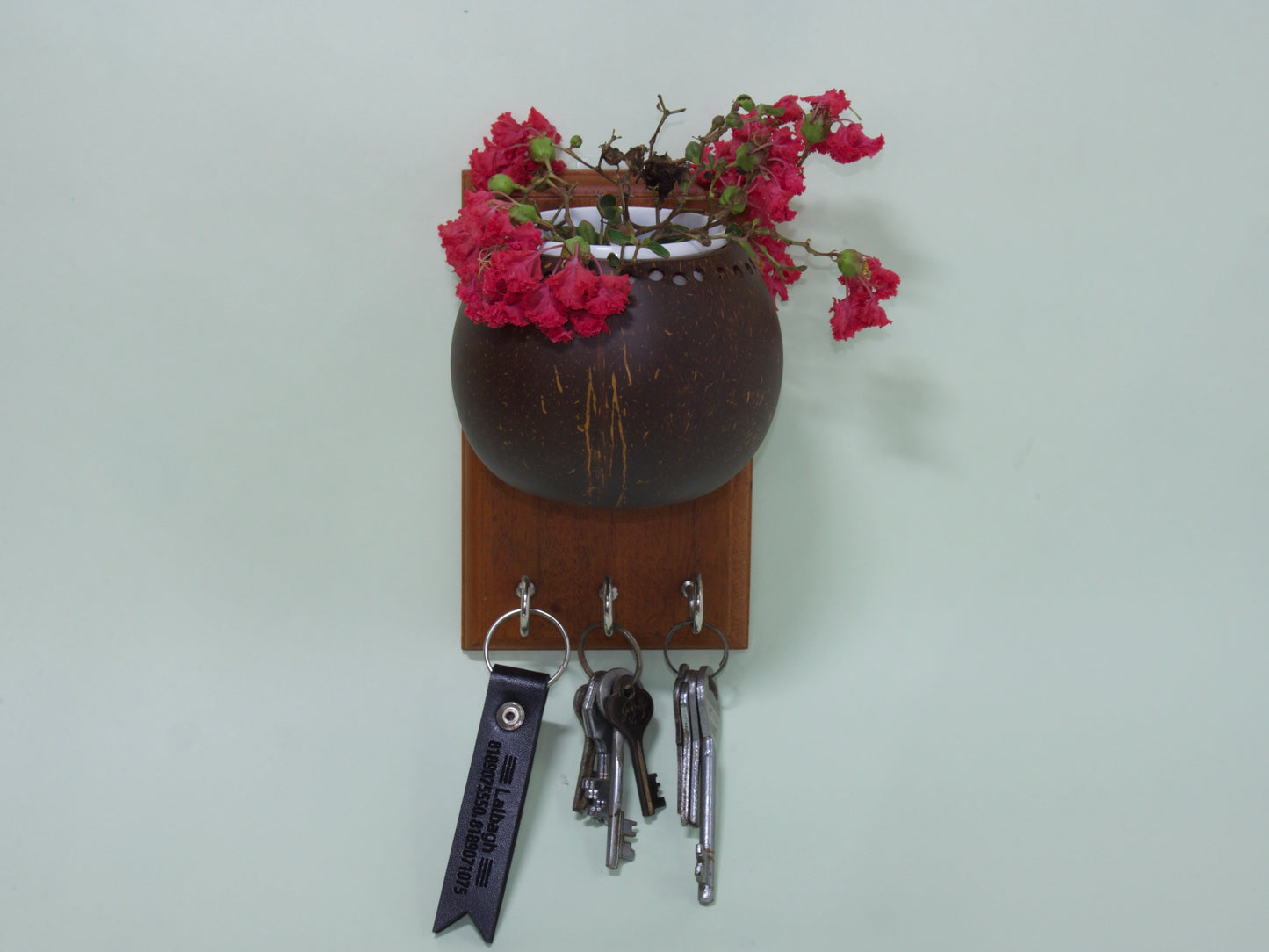 Coconut Shell Tea Set with keyholder Bhaiya-Bhabhi Rakhi Gift Hamper Combo 8