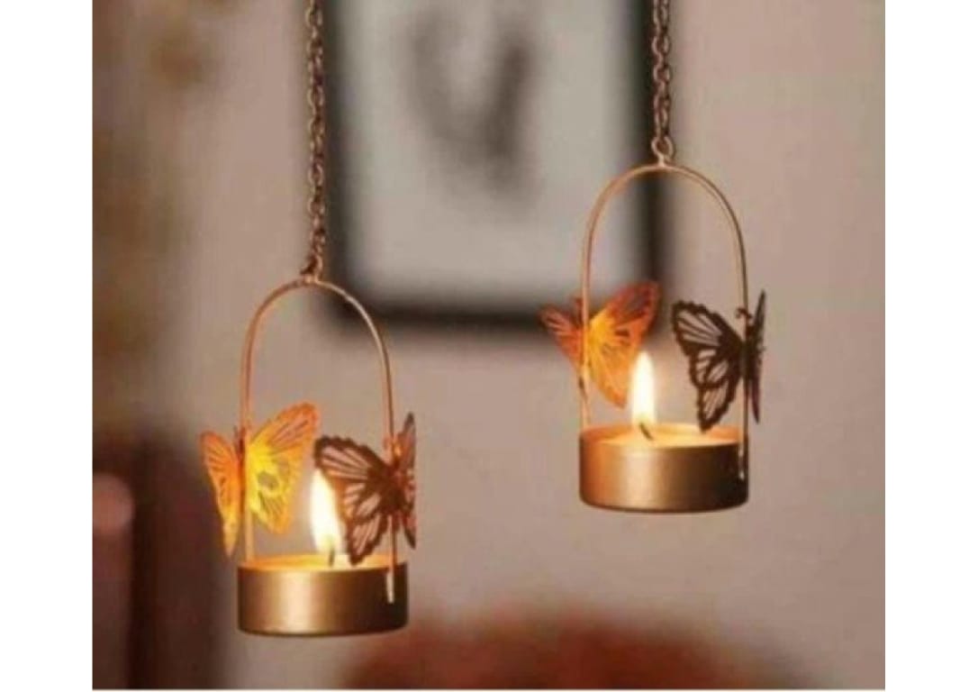 Hanging Beautiful Butterfly Tealight Candle Holder with Chain