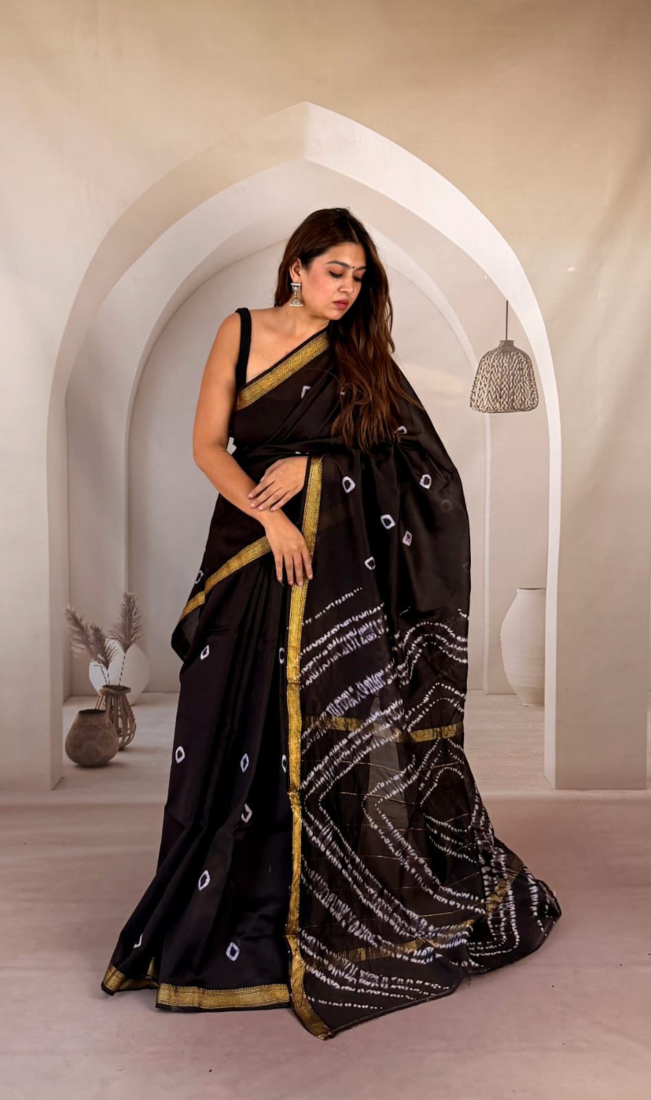 New Exclusive Traditional Hand Block Printed Maheswari Silk Saree With Blouse Piece