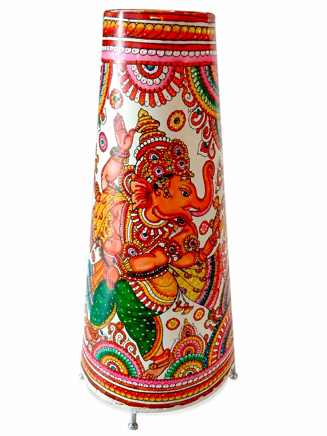 Andhra Pradesh Leather Puppetry Ganesha Printed Decorative Showpiece Lamp