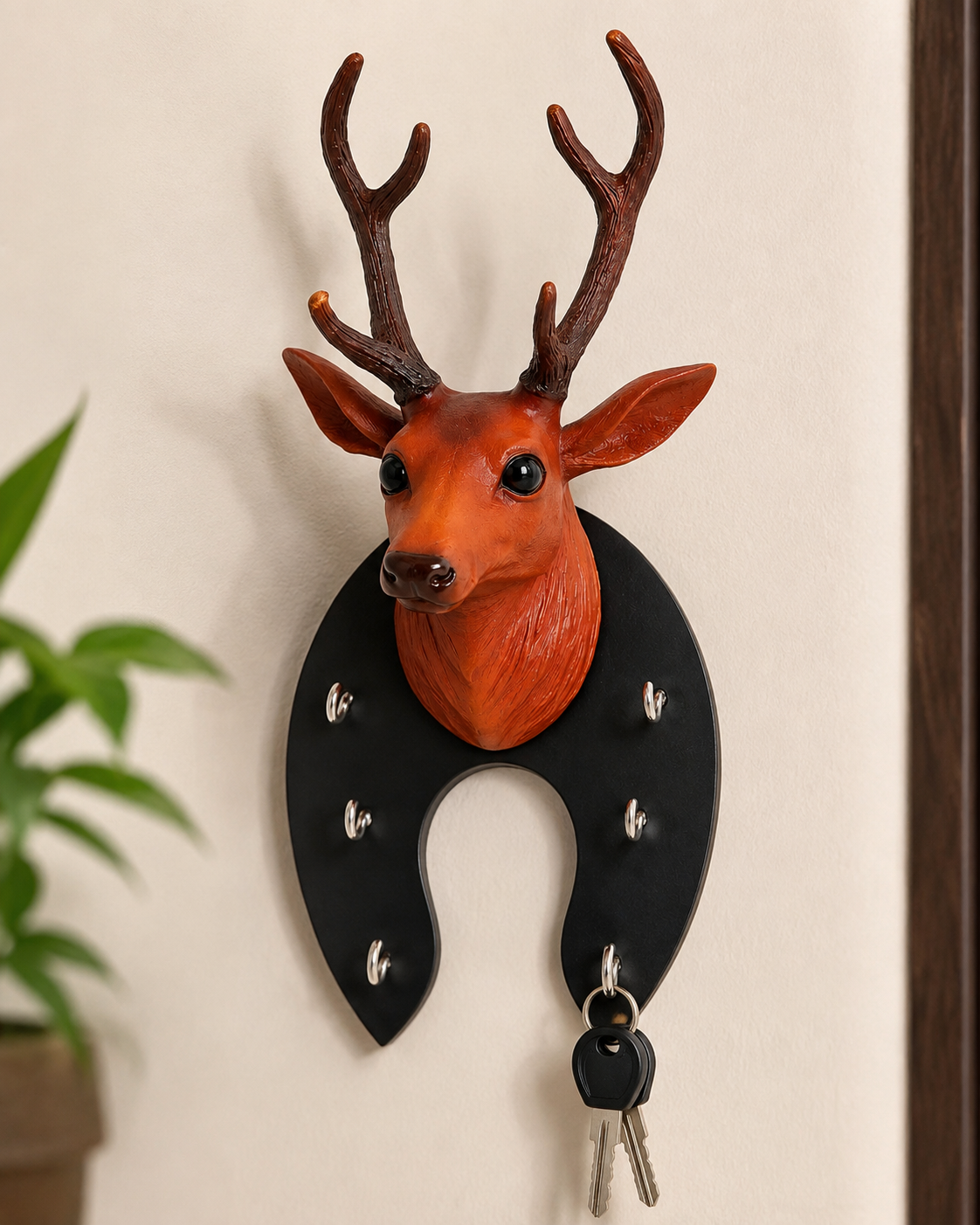 Leather Deer face Key Stand
