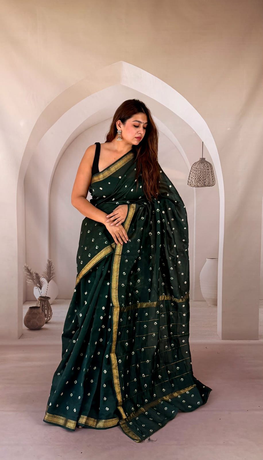 New Exclusive Traditional Hand Block Printed Maheswari Silk Saree With Blouse Piece