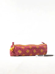 Small Toilet Case Maroon khadi cotton pouch bag