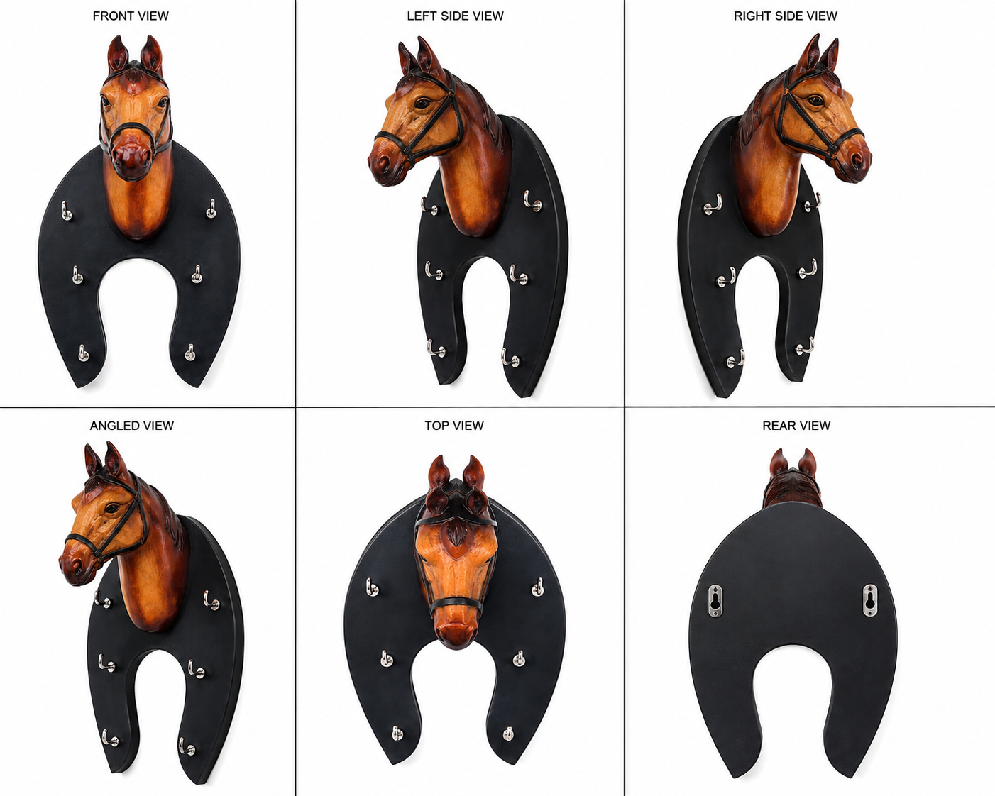 Leather Horse Face Key Stand