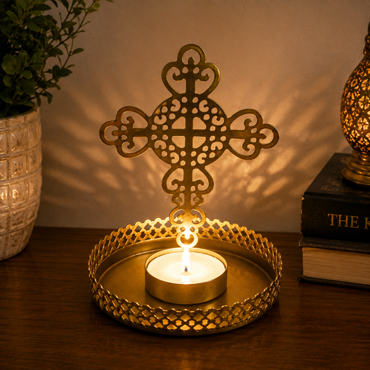 Cross Iron Shadow Diya