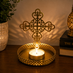 Cross Iron Shadow Diya