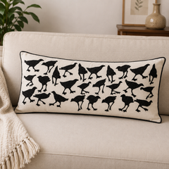 A Flock Of Birds Pipli Appliquie Cushion Cover