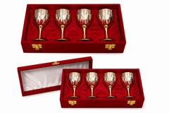 Pure Brass Golden Wine Glass Set Of 4