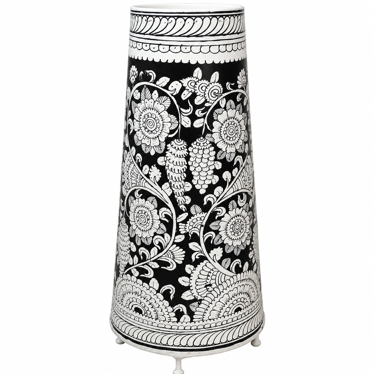 Andhra Pradesh Leather Puppetry Floral Decorative Showpiece Lamp