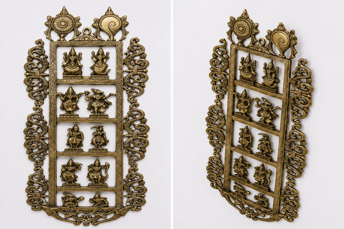 New Brass Dashavatar Wall Hanging Matte Finish