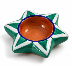 Handmade Beautiful Blue Pottery of Jaipur Star Shape Diya (Set of 4)