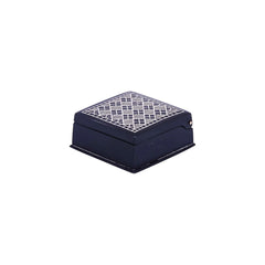 Bidriware Art Work Black Metal Handcrafted Square Silver Inlay Jewellery Box