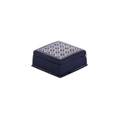 Handcrafted Bidriware Art Work Black Metal Square Silver Inlay Jewellery Box