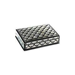 Bidriware Art Work Black Metal Silver Inlay Jewellery Box
