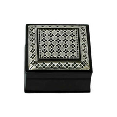 Bidriware Art Work Handcrafted Square Silver Inlay Jewellery Box