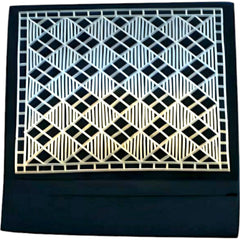 Bidriware Art Work Handcrafted Square Silver Inlay Jewellery Box