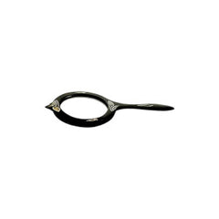 Bidriware Handcrafted Black Metal Hand Mirror Decorative Showpiece