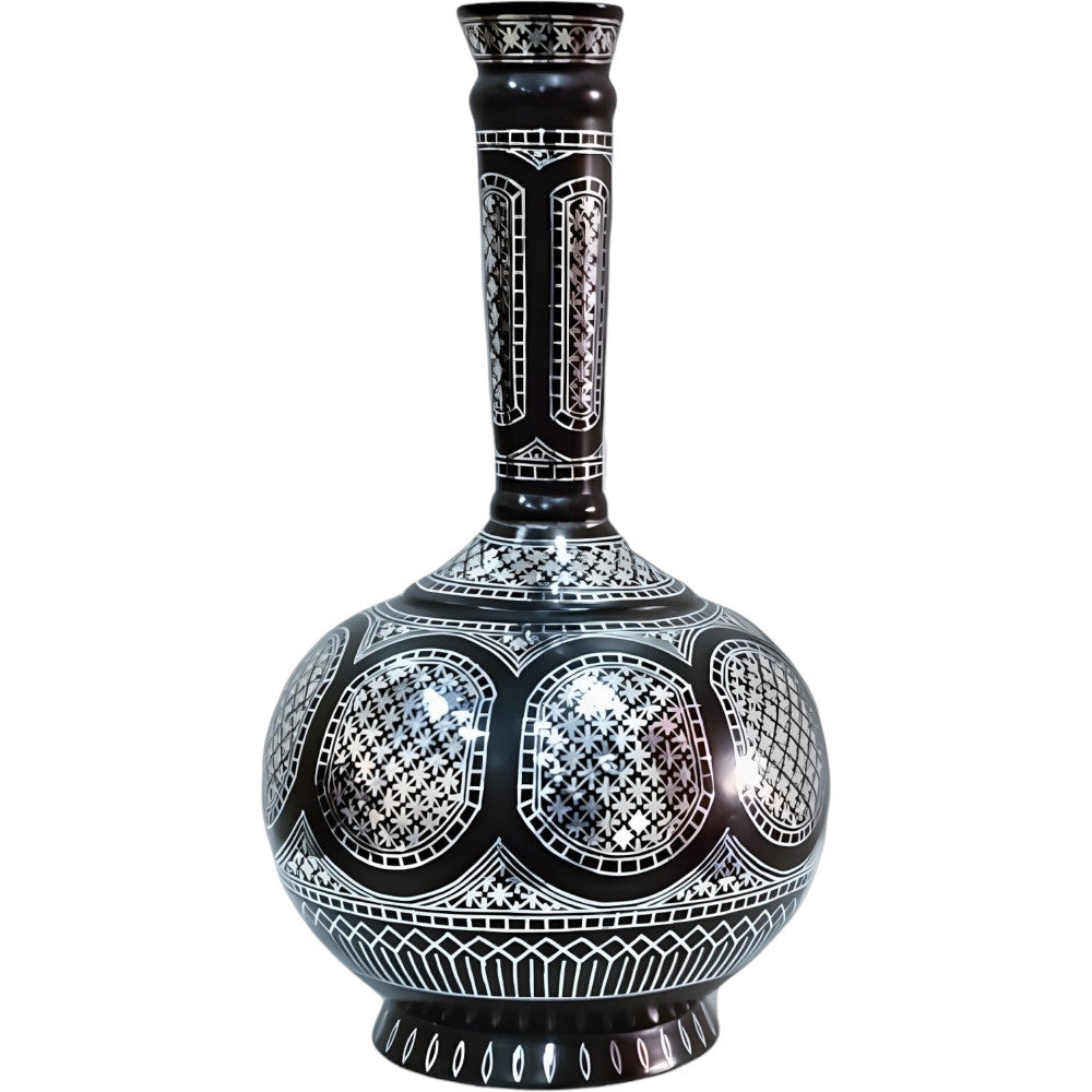 Black Metal Bidri Art Work Moghal Goblate Decorative Showpiece