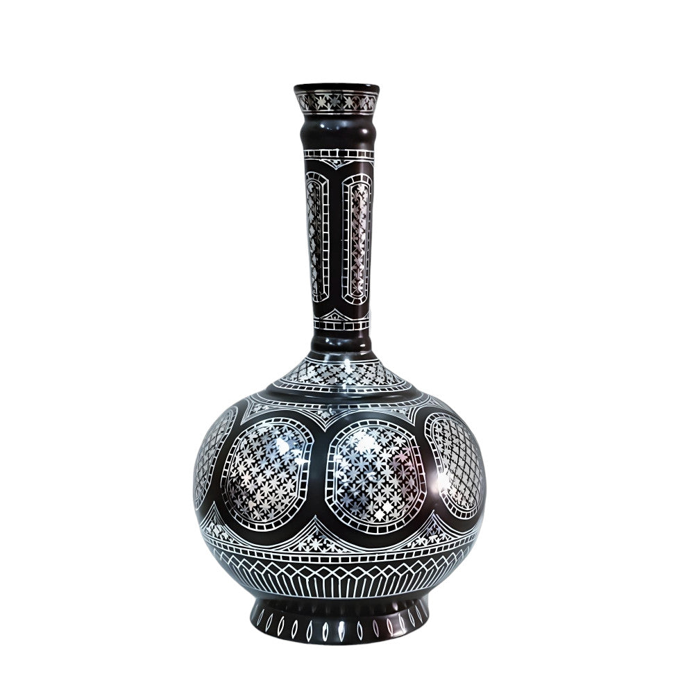 Black Metal Bidri Art Work Moghal Goblate Decorative Showpiece