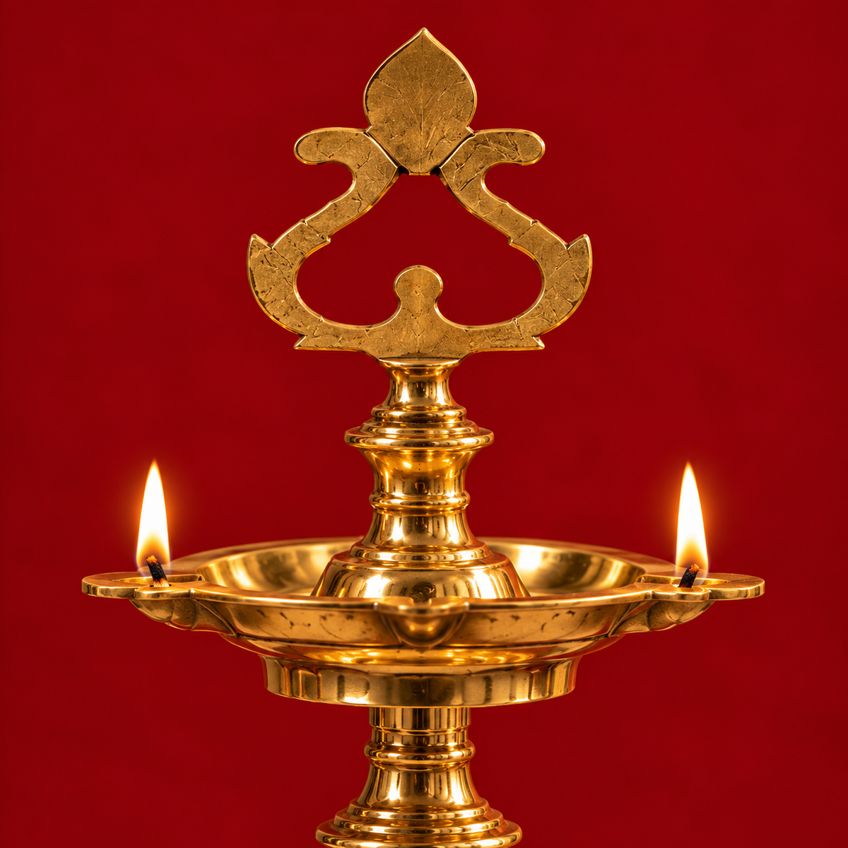 Kovil Kuthuvilakku | Nachiarkoil Brass Lamp 20 Inch, Set of 2