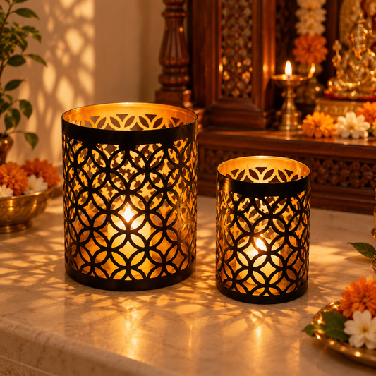 Jaali Glow | Moradabad Metal Candle Diffuser