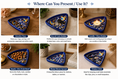 Blue & Yellow Floral Triangle tray