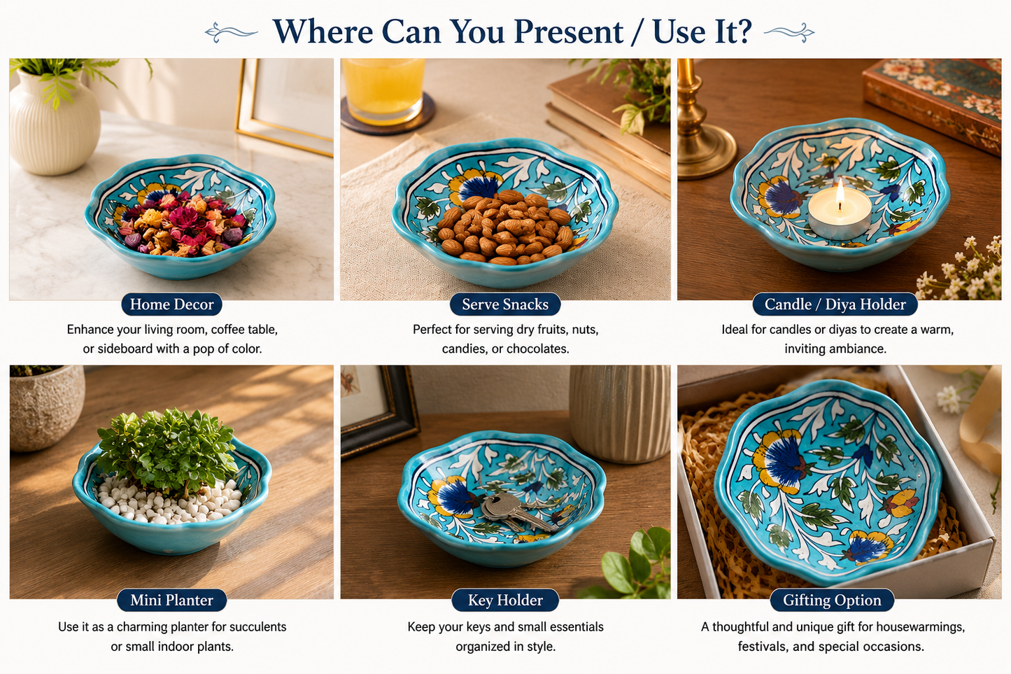 Light Blue Floral Plate